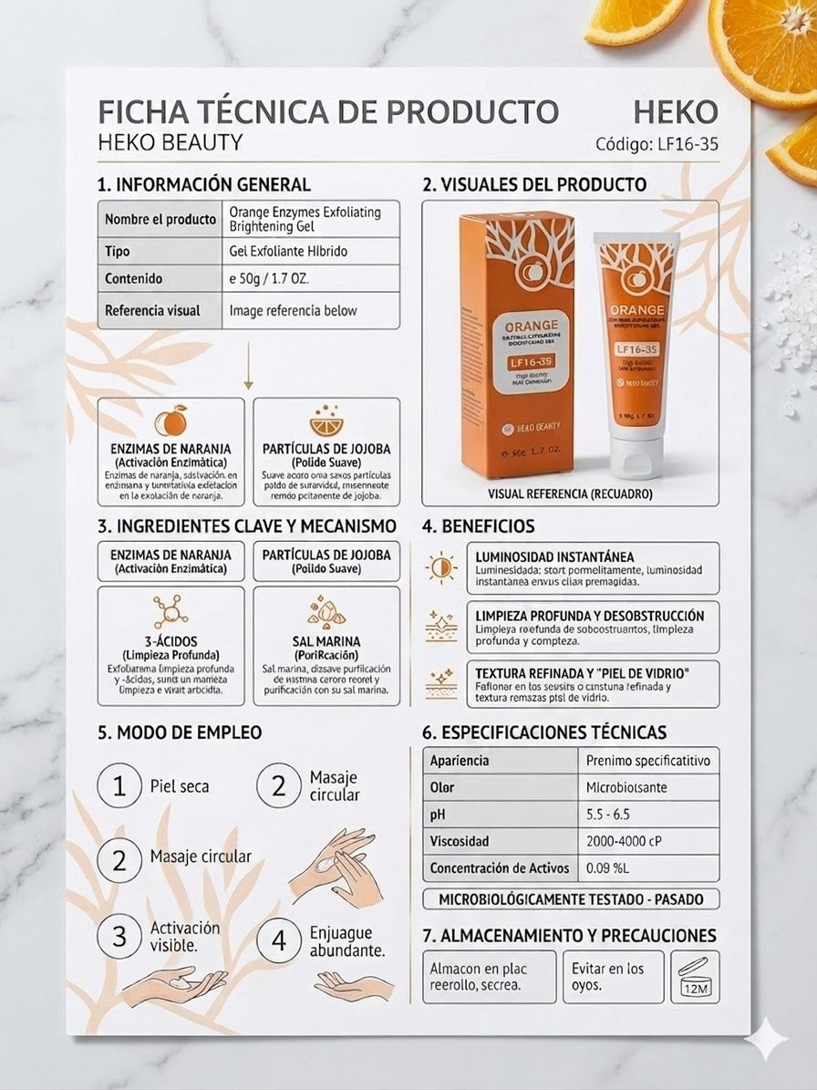 Gel Exfoliante Con Enzima De Naranja Ora